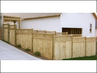 Square Lattice Top Fence with Arbor